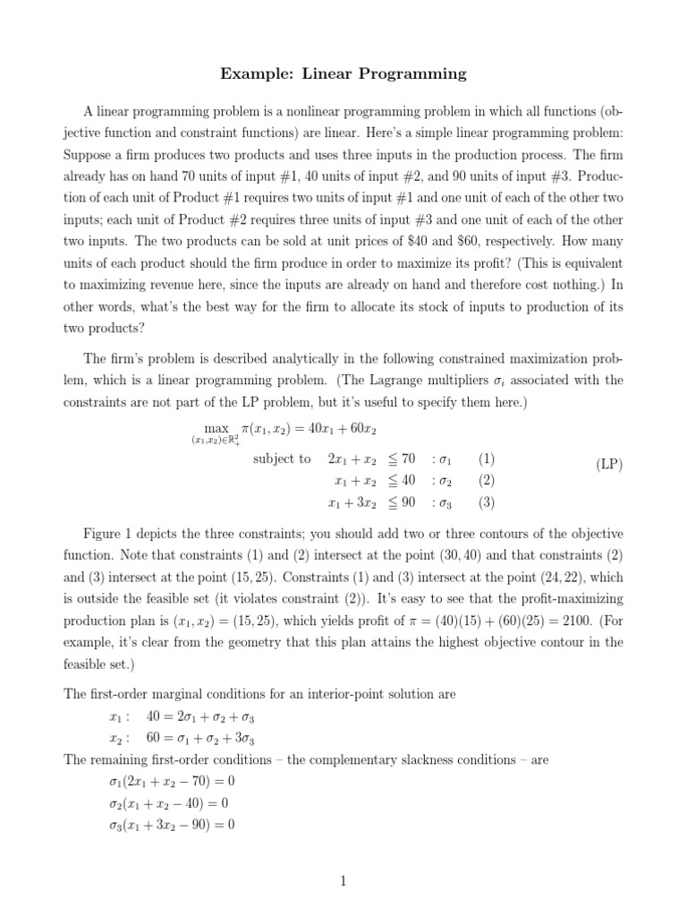 Linear Programming Example | PDF | Linear Programming | Mathematical ...