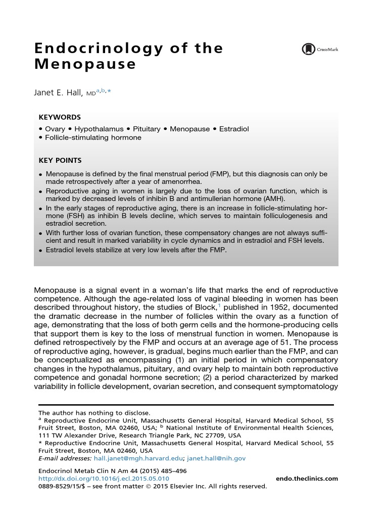 Endocrinology of The Menopause PDF Luteinizing Hormone Menstrual Cycle