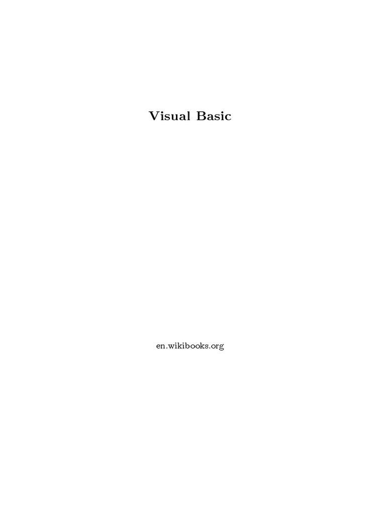 VB Book PDF | PDF | Software Development | Software