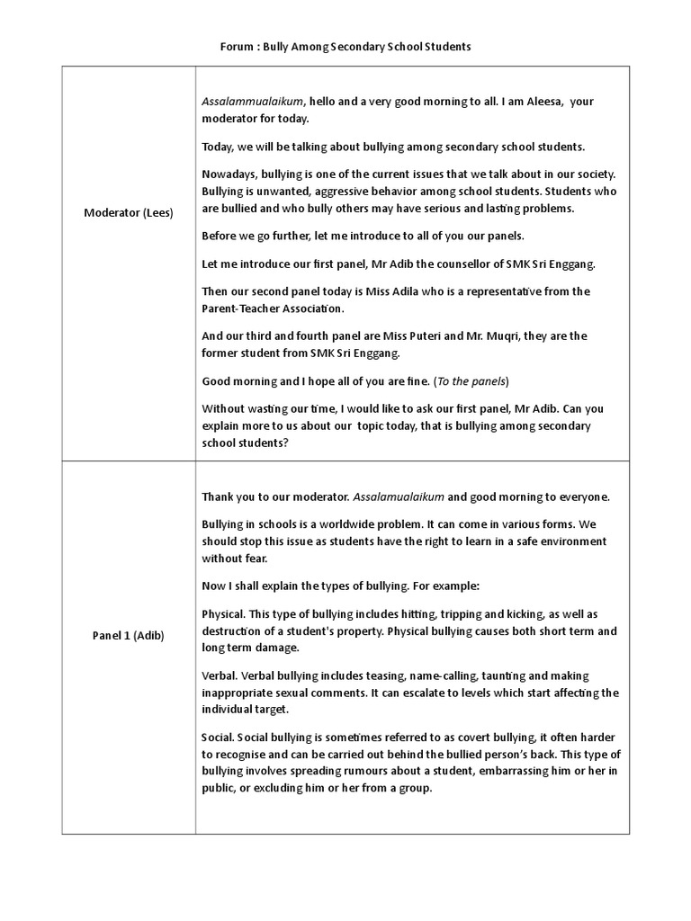 Bullying Issues in Secondary Schools | PDF | Bullying | Cyberbullying
