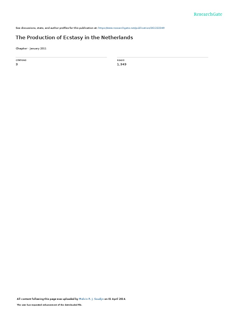 Production of Ecstasy in The Netherlands PDF Mdma Organized Crime