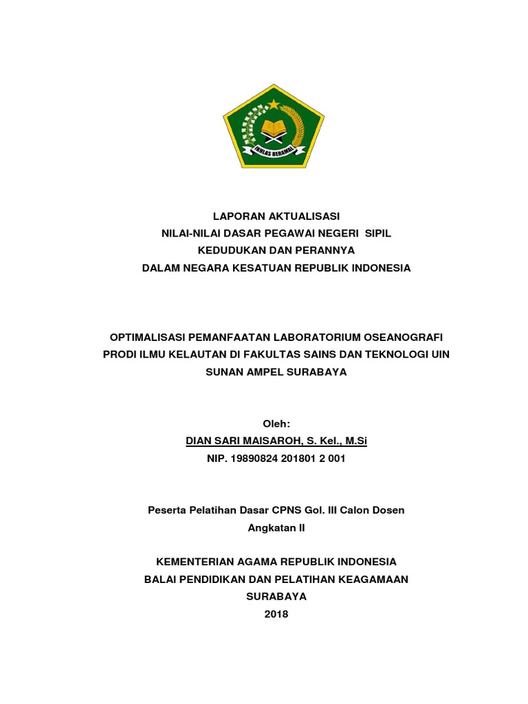 Laporan Aktualisasi Latsar Dosen Pdf