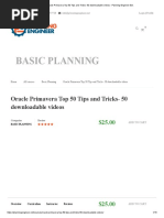 Oracle Primavera Top 50 Tips and Tricks- 50 Downloadable Videos - Planning Engineer Est