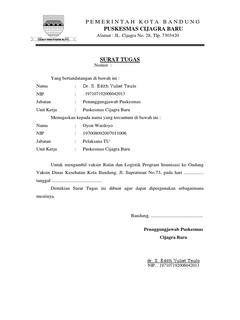 Surat Tugas Imunisasi Biasanya campak ini diberikan pada anak usia 1 tahun sebelum ia menginjak usia sekolah.