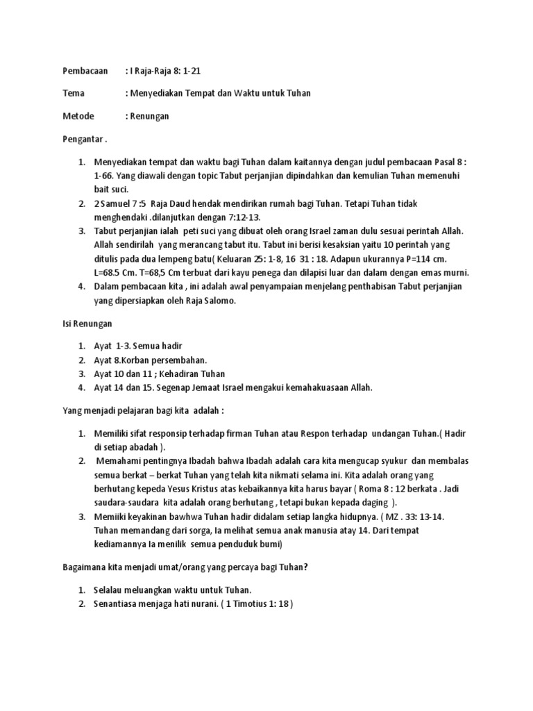 1 Raja-Raja 8 1-21 | PDF