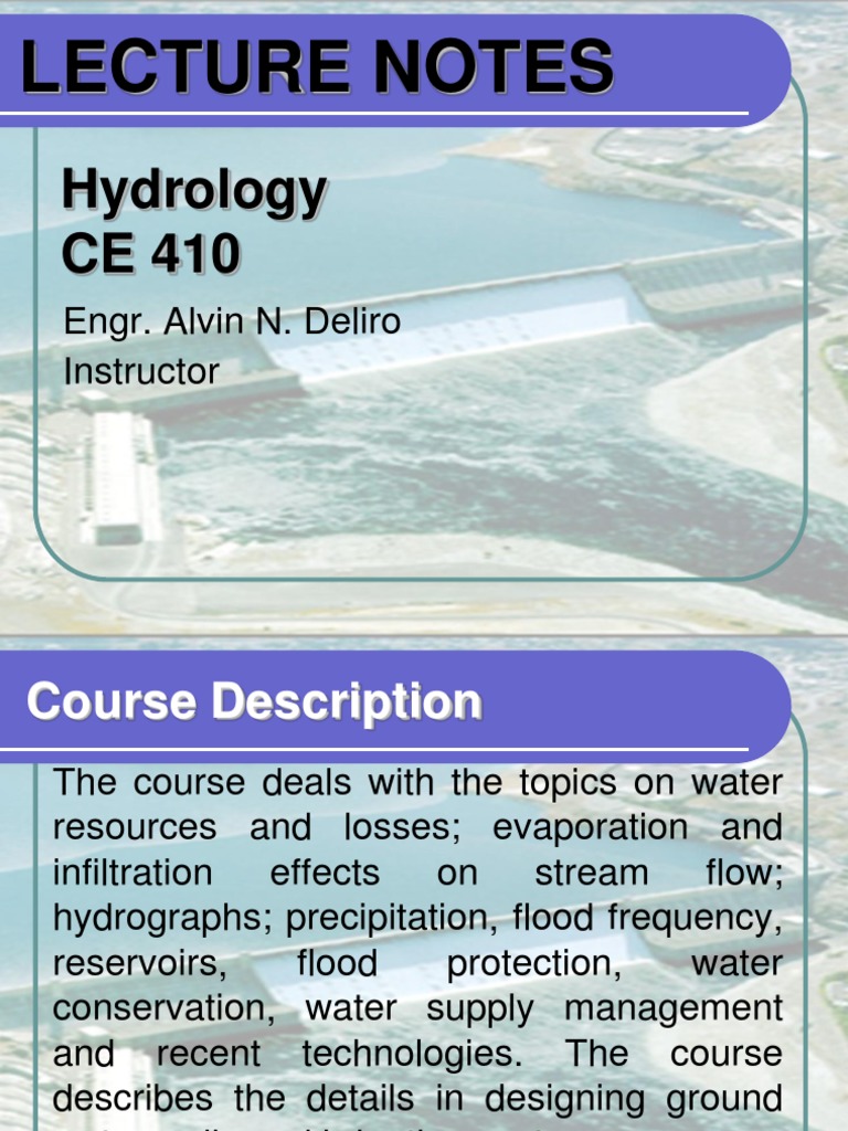 Engineering Hydrology Lecture Notes | PDF | Hydrology | Drainage Basin