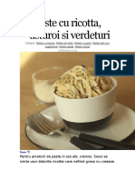 Paste Cu Ricotta, Usturoi Si Verdeturi