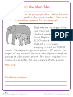 Find Main Idea Elephant PDF