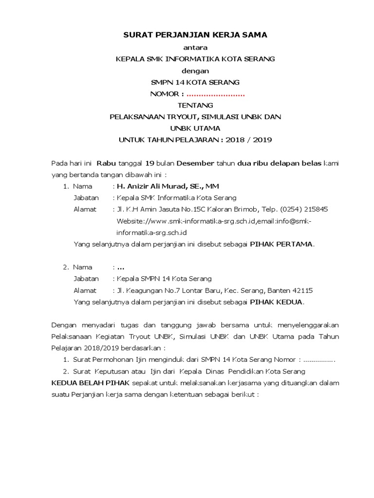Contoh Surat Keterangan Menginduk Sekolah Mudah