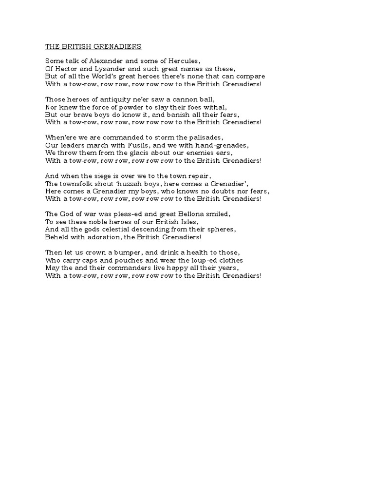 British Grenadiers PDF