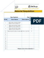 Material Requisition: SL - No Item Name Description Requir Ed Qty. Availabl e Qty