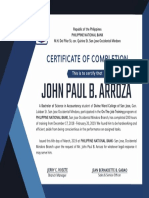 J O H N P A U L B - A R R O Z A: Certificate of Completion