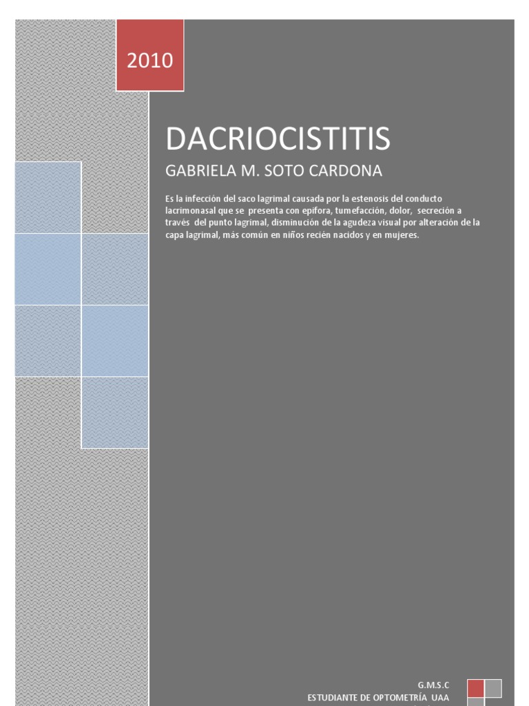 DACRIOCISTITIS Inflamación Especialidades médicas