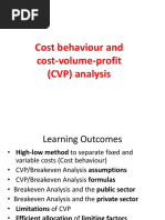 Cost Behaviour and Cost-Volume-Profit (CVP) Analysis