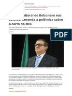 Slogan Eleitoral de Bolsonaro Nas Escolas Entenda a Polemica Sobre a Carta Do Mecpdf