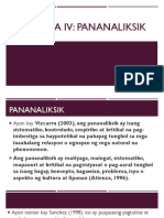 Kabanata IV Pananaliksik