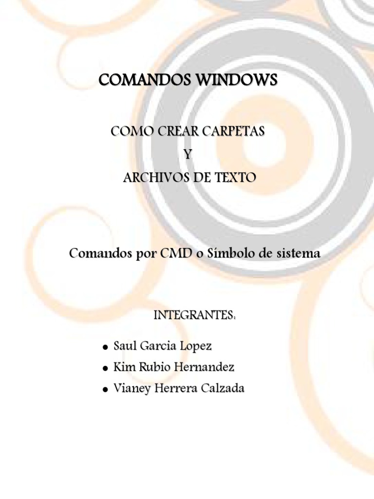 Crear Archivos y Directorios en CMD | PDF | Archivo de computadora ...