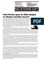 Communications Day: Paul Fletcher Guns For Mike Quigley On Alleged Caretaker Breach