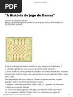_A História Do Jogo de Damas