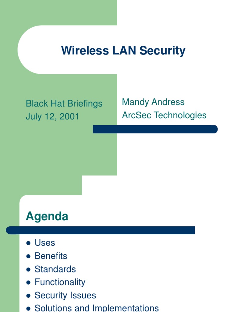 Wireless LAN Security Guide | PDF | Ieee 802.11 | Wireless Lan