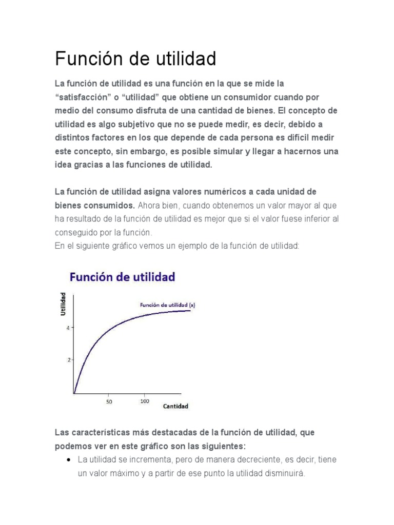 Función de Utilidad en Microeconomía | PDF | Utilidad | Utilidad marginal