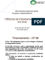 Financiamento Do SUS - Curso de Regula o Do SUS Fim