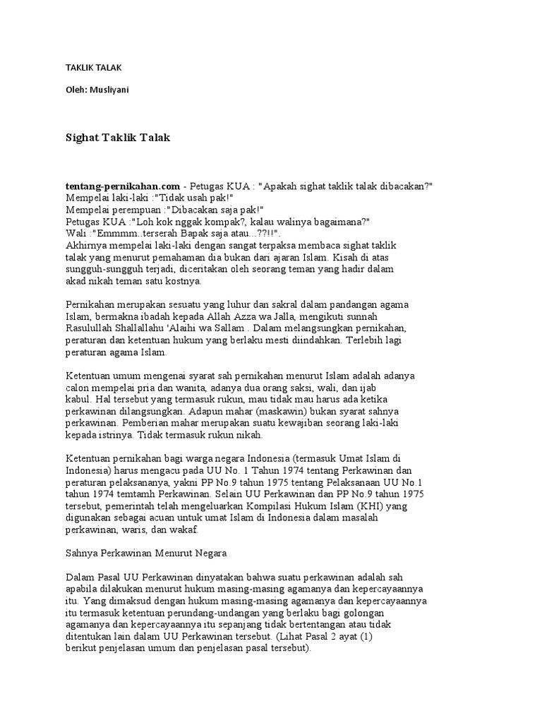 Taklik Talak Pdf