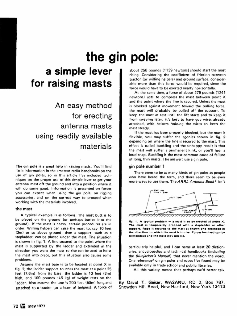 The Gin Pole PDF Lumber Rope