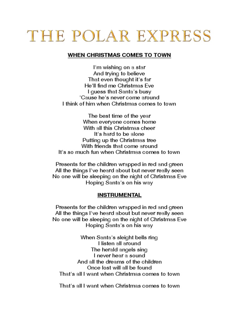 When Christmas Comes To Town Lyrics Pdf Pdf