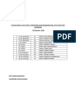 Fechas para El Acto Cívico 2