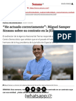Miguel Samper Responde A Los Señalamientos Sobre Su Contrato en La JEP, Tecnología