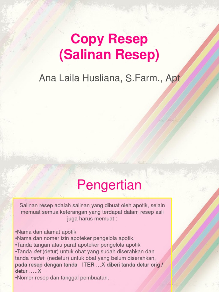Materi Resep Dan Copy Resep | PDF