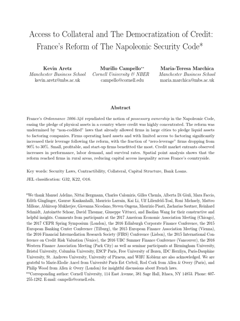 Paper 10 Access To Collateral PDF | PDF | Security Interest | Lease