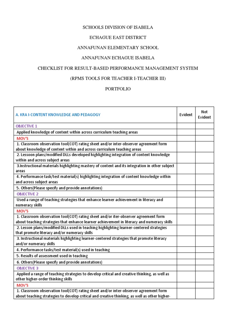 A. Kra I-Content Knowledge and Pedagogy: Objective 1 | PDF | Lesson ...