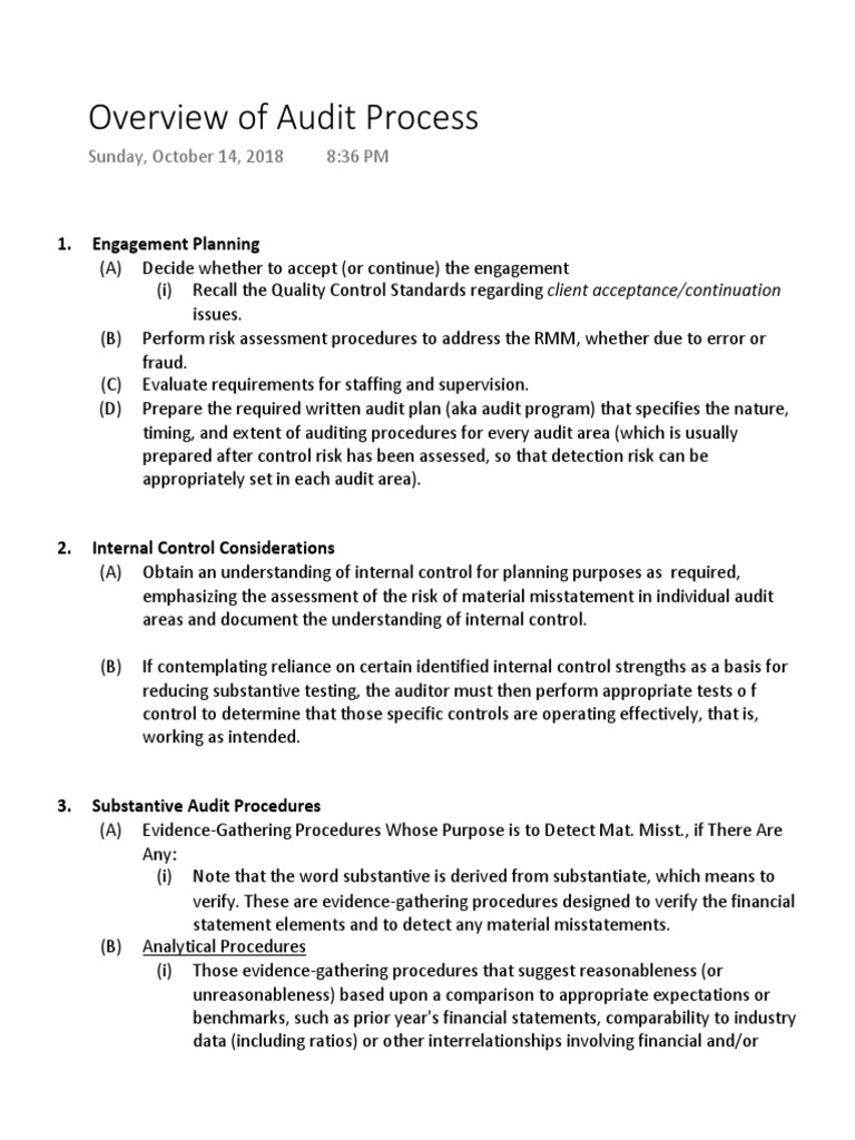 Overview of Audit Process | PDF | Internal Control | Audit