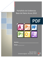Portafolio de Evidencias Introduccion A La Base de Datos PDF