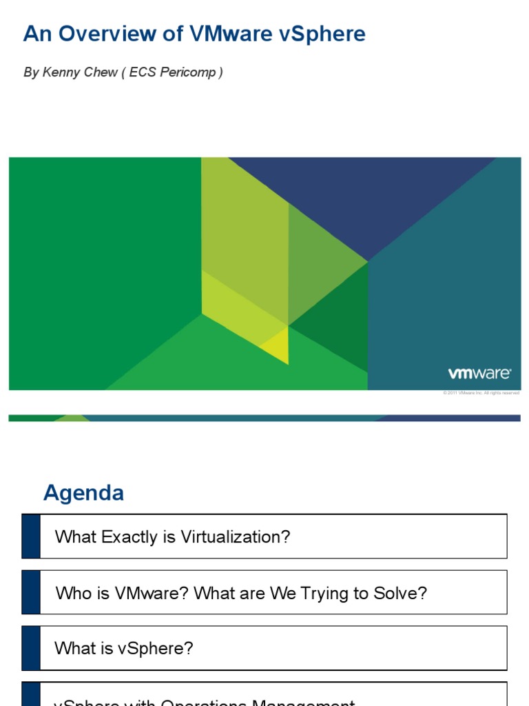 An Overview of Vmware Vsphere: by Kenny Chew (Ecs Pericomp) | PDF | V ...