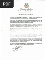 Mensaje del presidente Danilo Medina con motivo del Día Internacional de la Mujer 2019