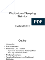 Distribution of Sampling Statistics