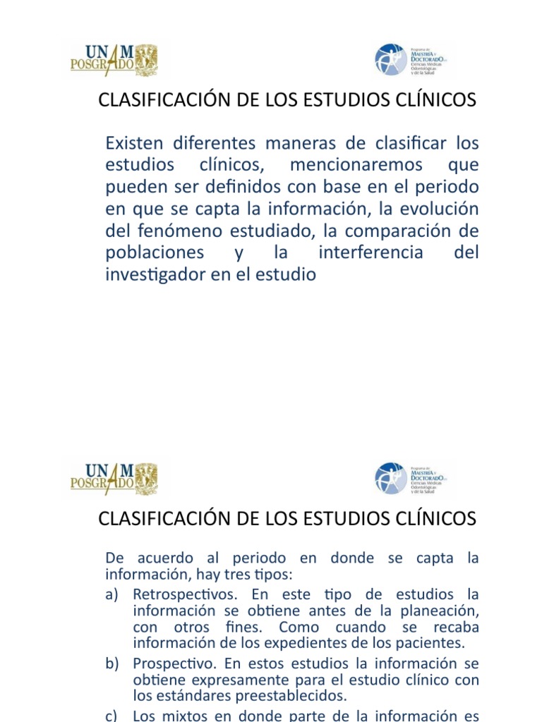 Diseño y Clasificación de Estudios Clínicos | PDF | Cáncer de pulmón ...