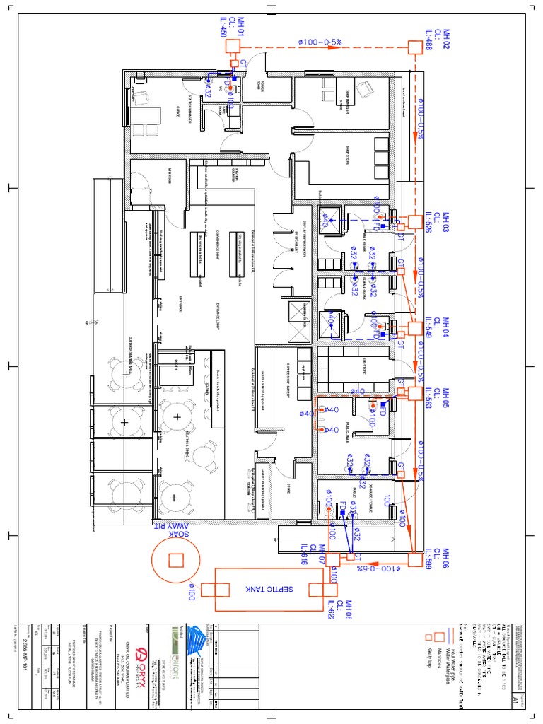 Drainage Floor Plan Engineering Design