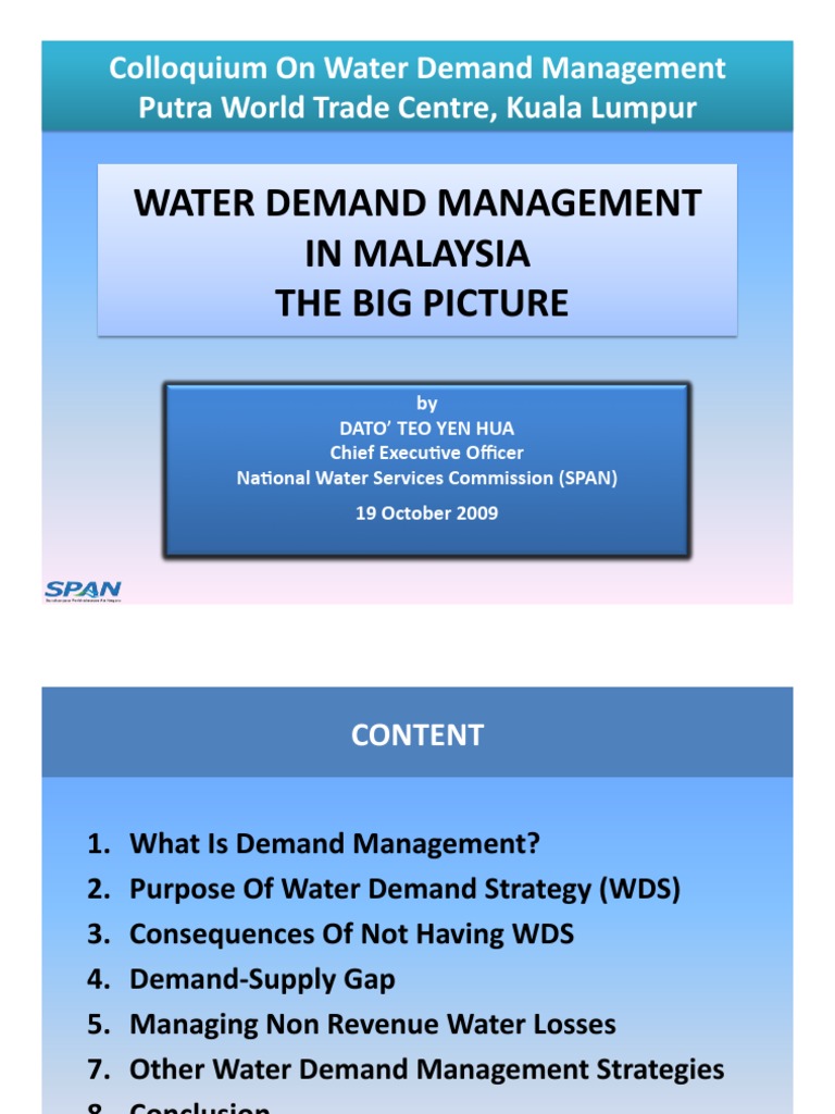 WATER DEMAND MANAGEMENT Malaysia PDF | PDF | Public Health | Sanitation