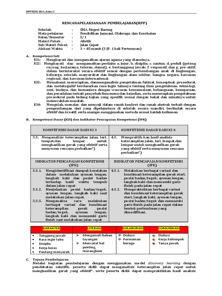 Rpp Atletik Jalan Cepat Pdf