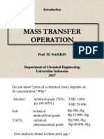 Mass Transfer Operation: Prof. M. Nasikin