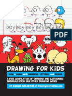 Free Drawing Book for Kids Cartooning With Letters Numbers Words