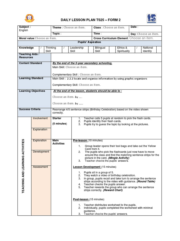 Grade 7 English Lesson Plan Template | PDF | Lesson Plan | Teachers