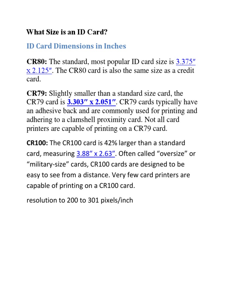 ID CARD SIZEs PDF