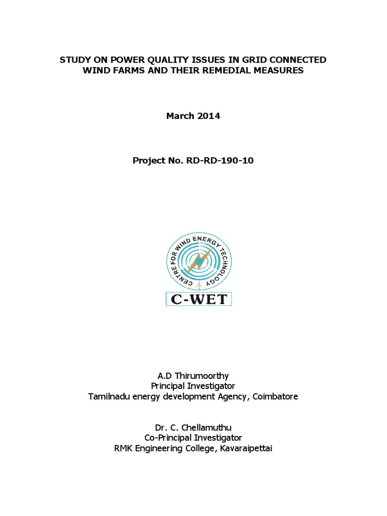 Power Quality Analysis in Wind Farms | PDF | Wind Power | Electrical Grid