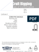 Certificate of Conformance: Procraft Rigging