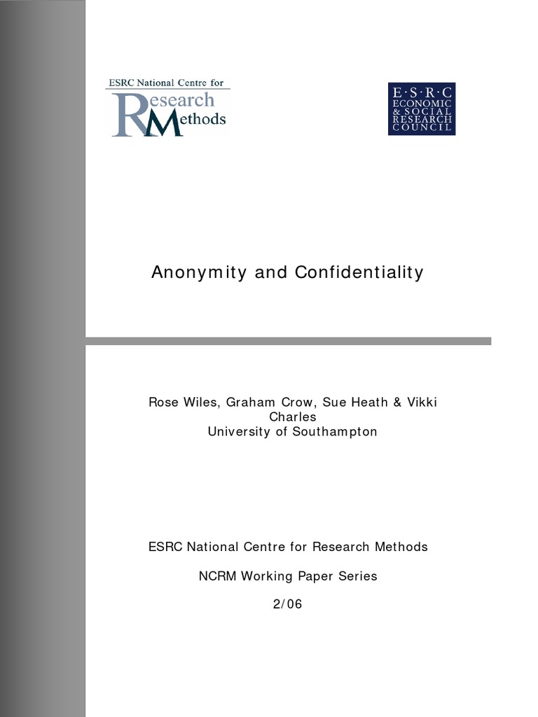 Navigating Complex Issues of Confidentiality and Anonymity in Social